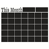 TOOGOO (R) Diy 58*43cm Engomada de pared de pizarra mensual, pizarra Engomada de pared de Vinilo removible de pizarra negra Pizarra Pegatina de Calendario Planificador Mural