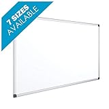 OFITURIA® Pizarra Blanca Magnética Lacada Con Marco De Aluminio Resistente Fácil De Borrar En Seco, Medida 90x60cm